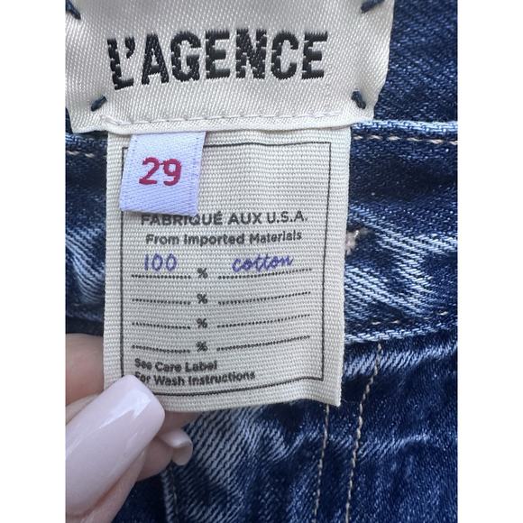 L'AGENCE Olga High Rise Cigarette Cuffed Cropped Straight Jeans Sz 29 NWOT - Picture 13 of 16